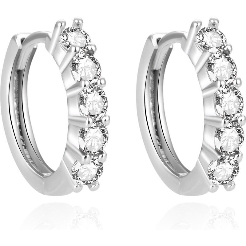 Beneto Nadčasové kruhové náušnice so zirkónmi AGUC1534 66584136