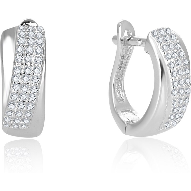 Beneto Nadčasové kruhové náušnice so zirkónmi AGUC2698 66593607