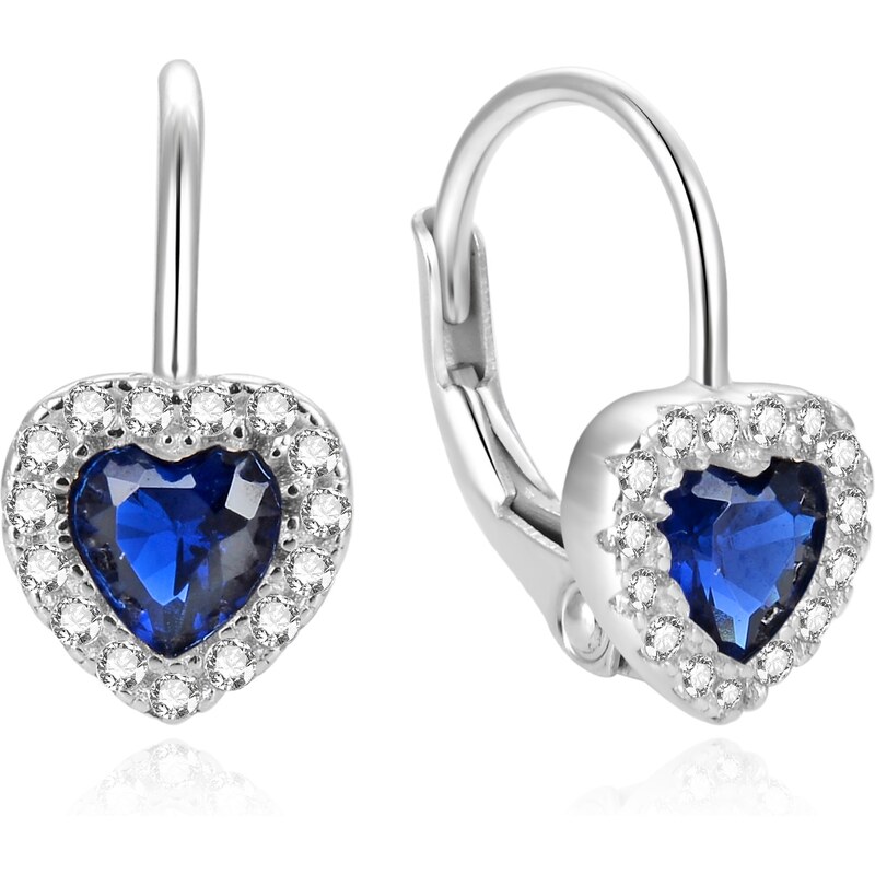 Beneto Nežné strieborné náušnice v tvare srdiečok AGUC2590DL 66579644