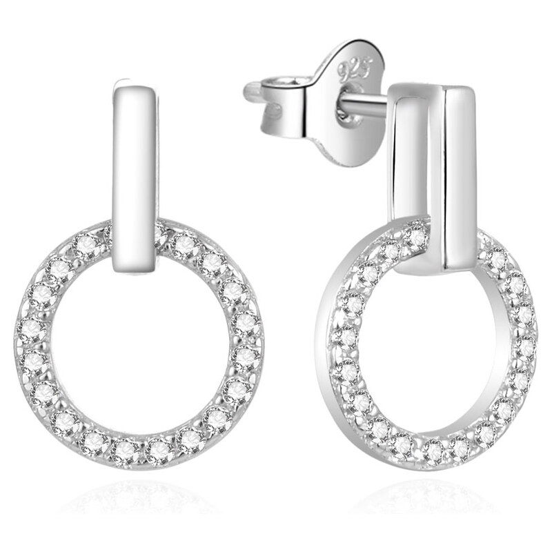 Beneto Štýlové strieborné náušnice so zirkónmi AGUP2117L 66594889