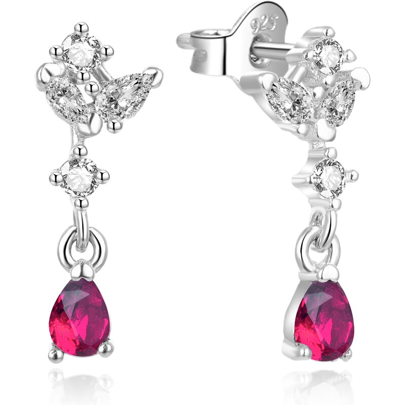 Beneto Výrazné strieborné náušnice s fuchsiovými zirkónmi AGUP2183/GL 66592127