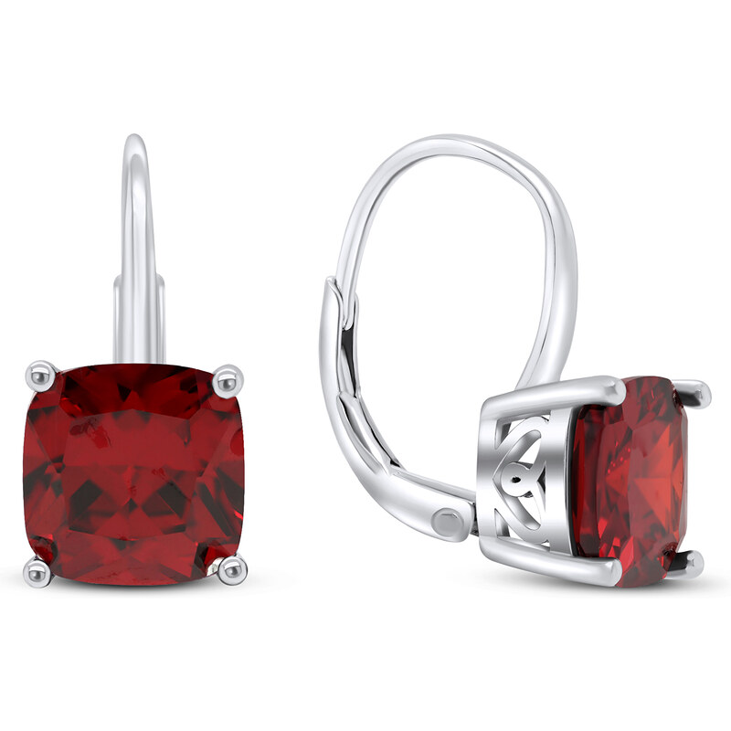 Brilio Silver Módne strieborné náušnice s červenými zirkónmi EA301WR 66579599