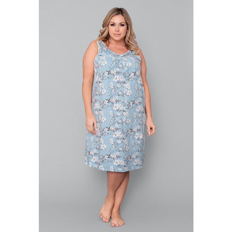 Italian Fashion Dámska bavlnená kvetovaná nočná košeľa na ramienka 32319534