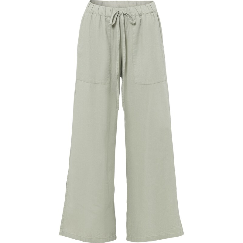 bonprix Široké nohavice z ľanu, farba zelená 45103578