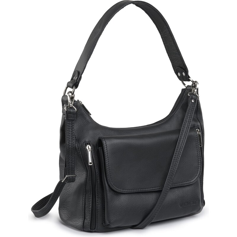 VOOC Dámska kožená taška na rameno | čierna 373 32336681