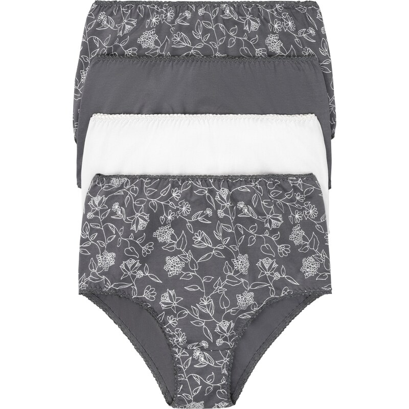 bonprix Nohavičky, vysoké (4 ks) s komfortnou bavlnou, farba šedá 45518252