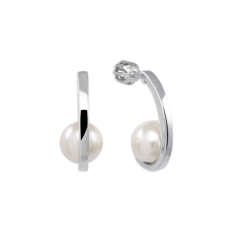 Soliter Strieborné kruhové náušnice s perlou 438 001 01810 04 66578153