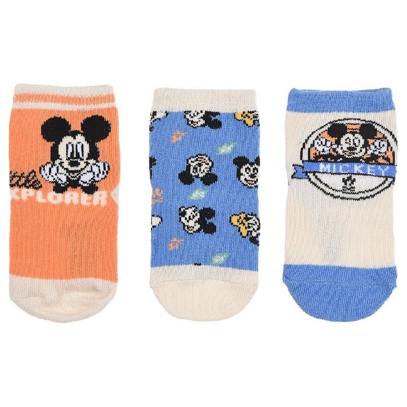 Chlapčenská súprava ponožiek Baby Mickey Mouse - oranžová/modrá/biela 32381331