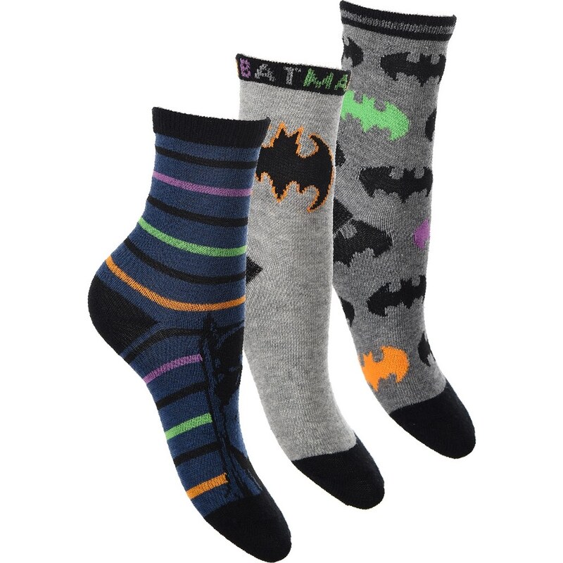 Chlapčenské ponožky Batman - modrá/sivá/sivá 32381332