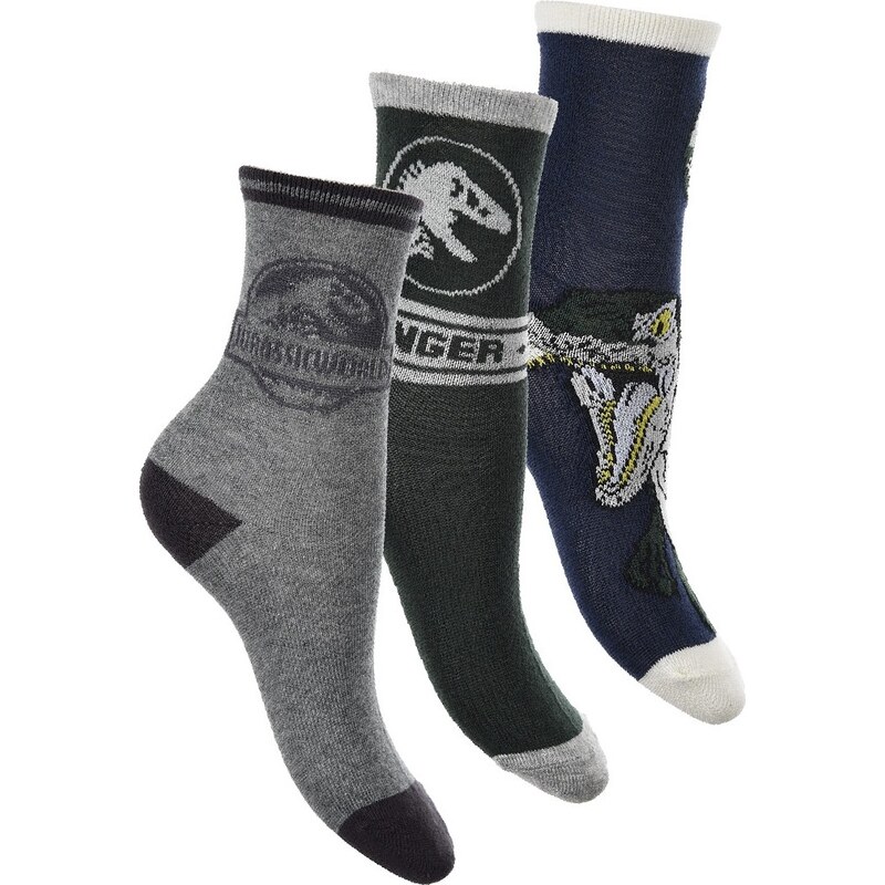 Set ponožiek Jurassic World - sivá/čierna/modrá 32381333