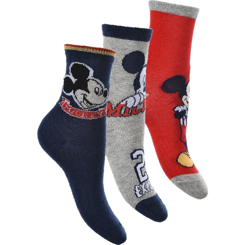 MICKEY MOUSE Trojbalenie chlapčenských ponožiek Disney Mickey - modrá 32381334