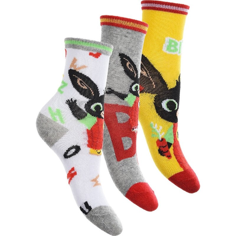 Trojbalenie ponožiek Bing - biela/sivá/žltá 32381321