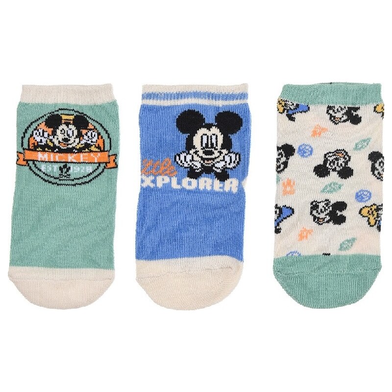 Chlapčenská súprava ponožiek Baby Mickey Mouse - mintová/modrá/biela 32381322