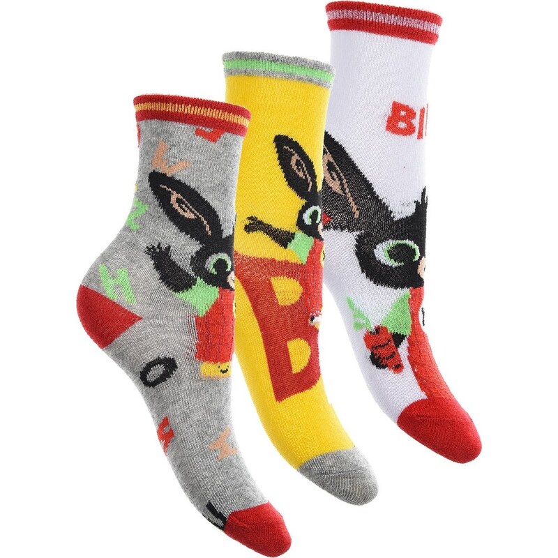 Trojbalenie ponožiek Bing - sivá/žltá/biela 32381323