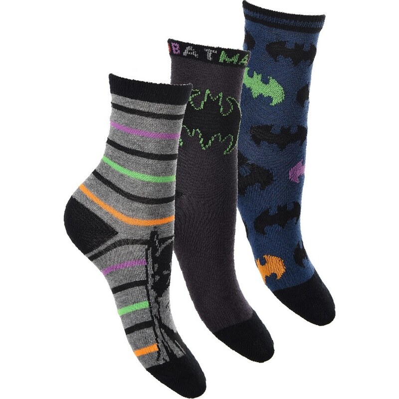 Chlapčenské ponožky Batman - sivá/čierna/modrá 32381324