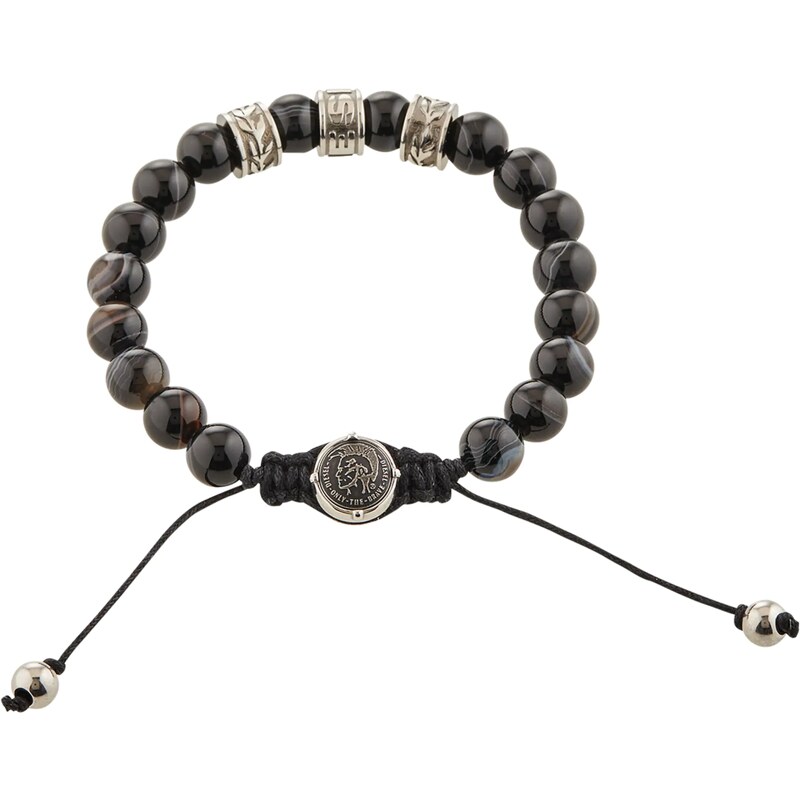 DIESEL Náramok striebornosivá / čierna 64864598