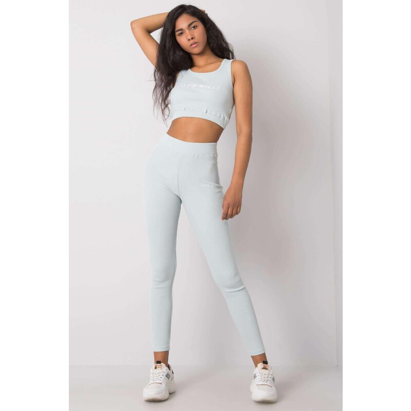 MladaModa Crop-topová športová súprava Sue svetlomodrá 32391949