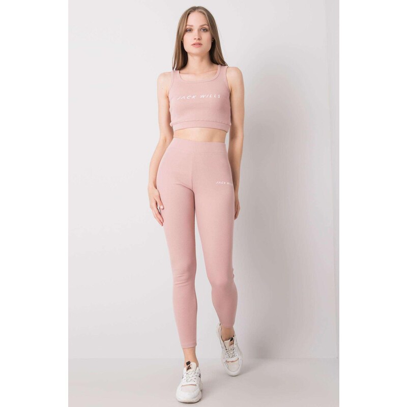 MladaModa Crop-topová športová súprava Sue ružová 32391950