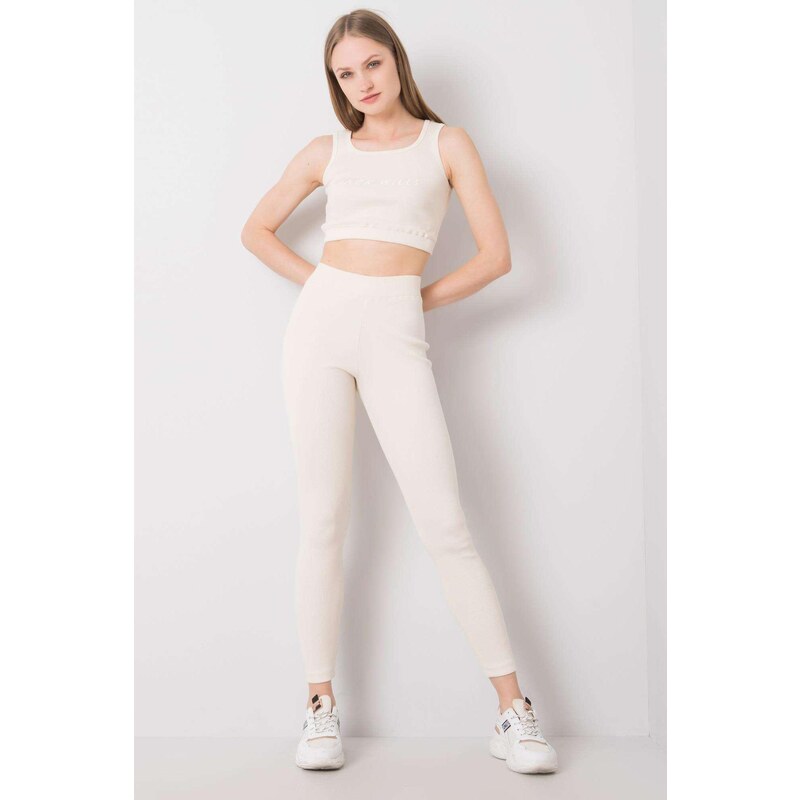 MladaModa Crop-topová športová súprava Sue farba ecru 32391952