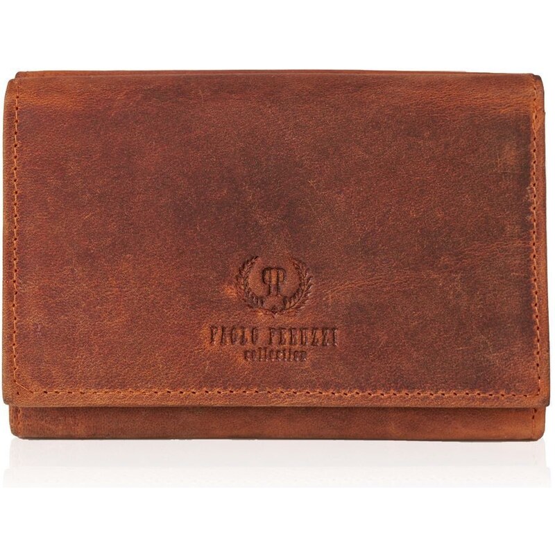 PAOLO PERUZZI Dámska kožená peňaženka RFID | pomarančová T-33-OR 32396924