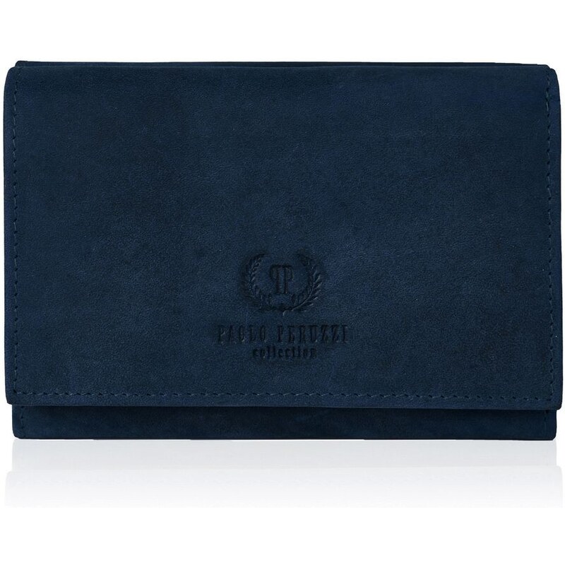 PAOLO PERUZZI Dámska kožená peňaženka RFID | modrá T-33-DB 32396925