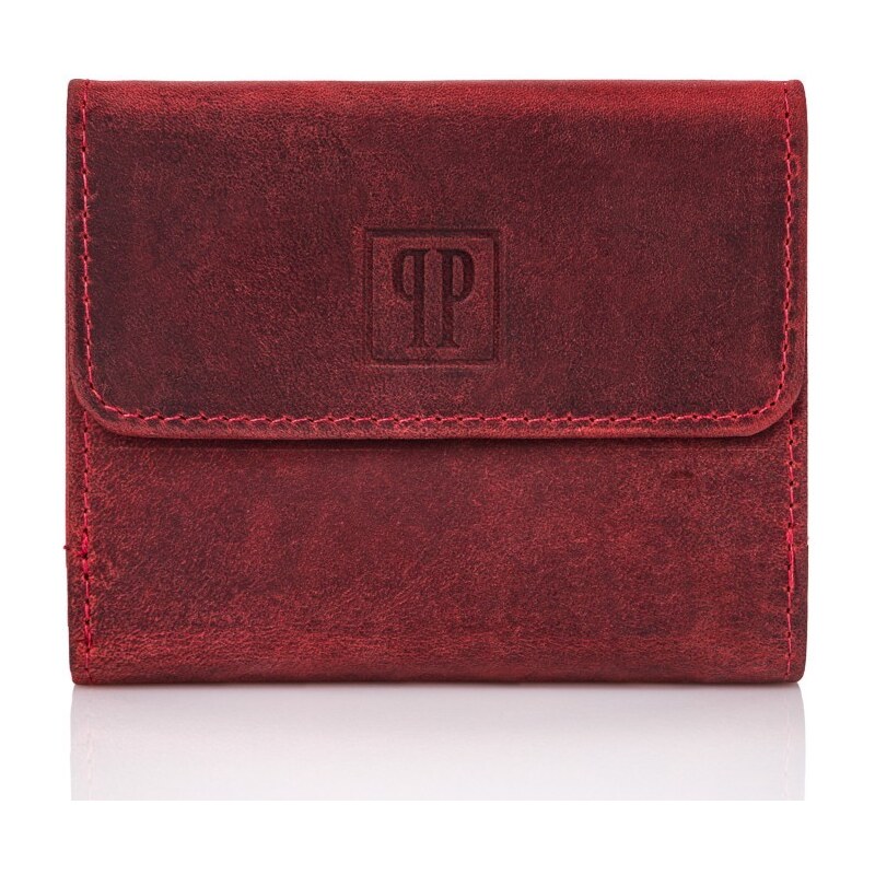 PAOLO PERUZZI Dámska kožená peňaženka | červená T-11-RD 32409012