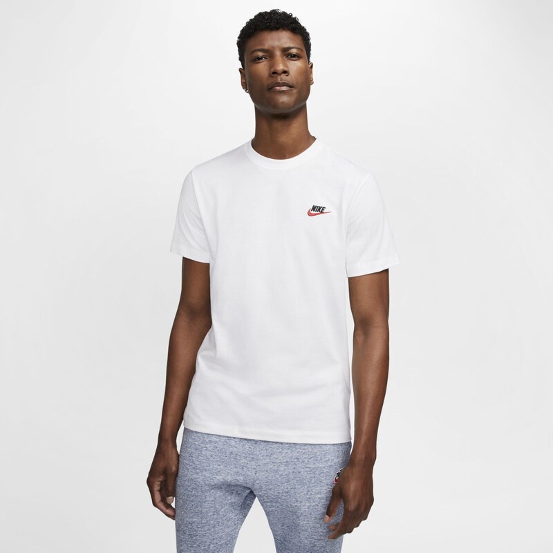 Nike Sportswear Club Mens T-Shirt WHITE/BLACK/UNIVERSITY RED 67330529