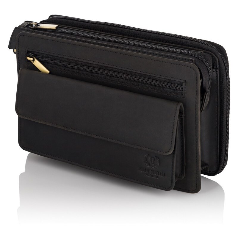 PAOLO PERUZZI Pánska príručná taška-etue | čierna T-26-HBL 32421703