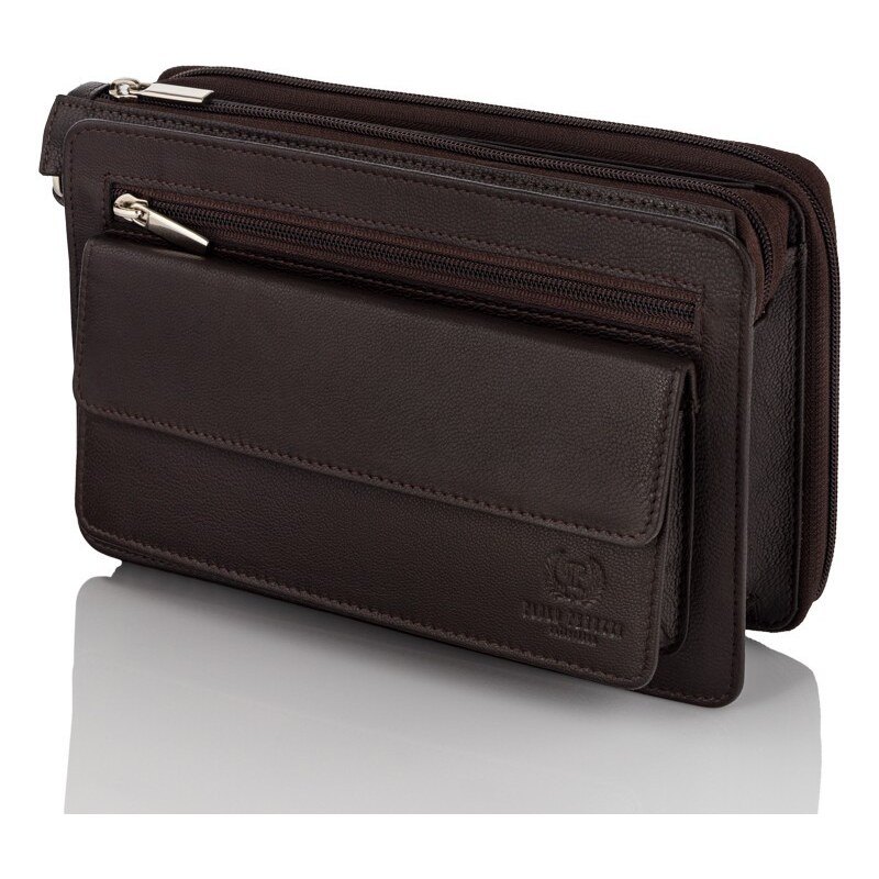 PAOLO PERUZZI Pánska príručná taška-etue | hnedá T-26-BR 32421707