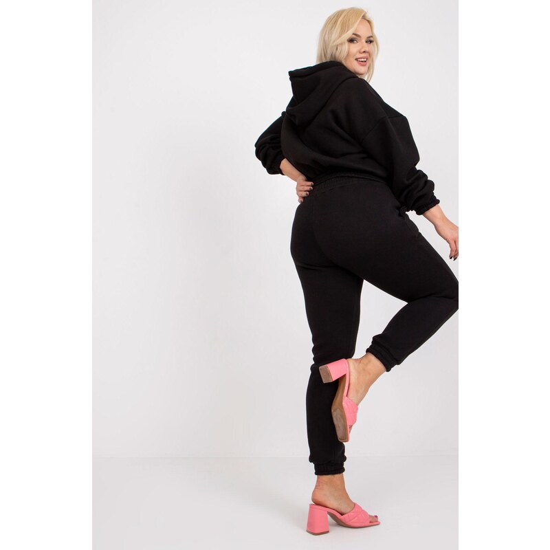 MladaModa Tepláková súprava s kapucňou model 44748 čierna 50304436