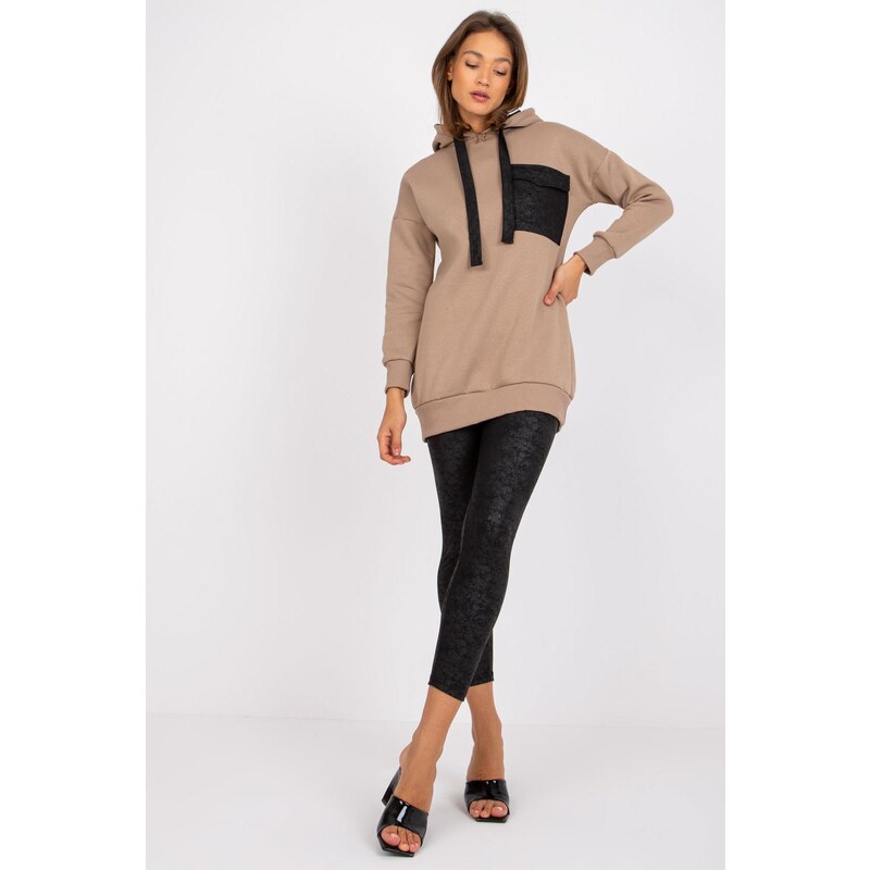MladaModa Elegantná súprava mikiny a legín Elba béžová 32425371