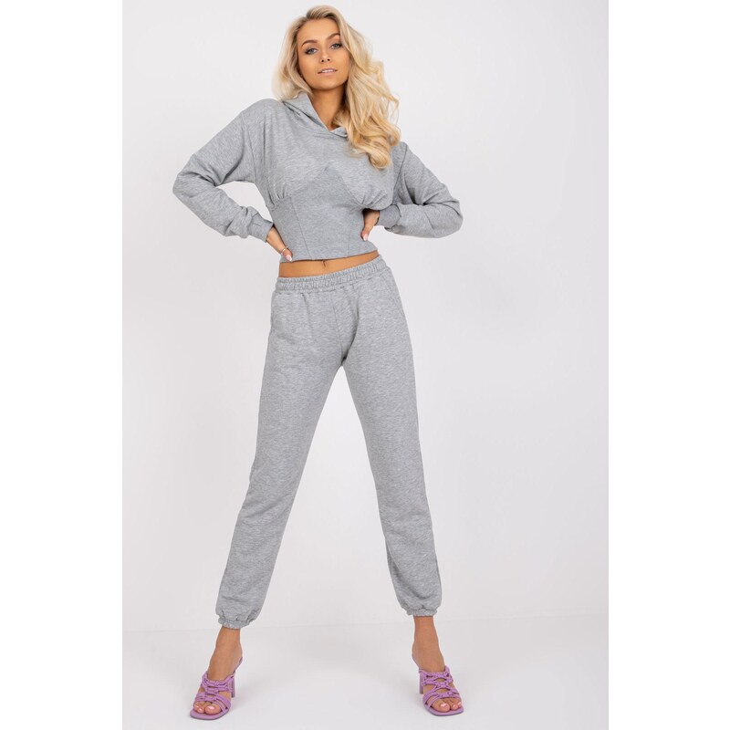 MladaModa Športová crop-topová súprava Neele šedá 32425387