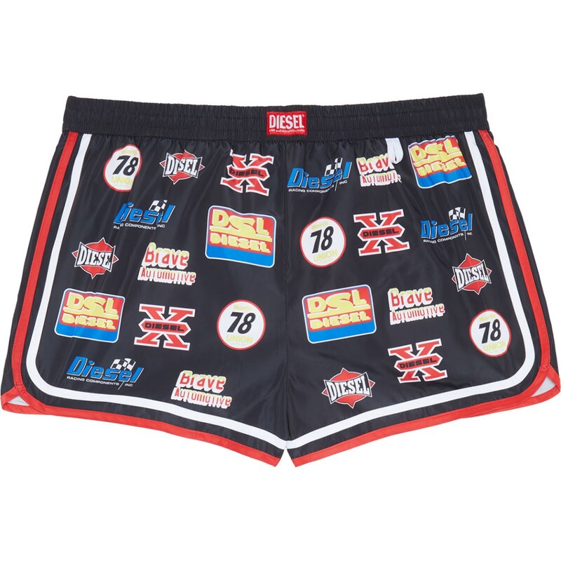 Pánske kúpacie kraťasy - 00S0L6-0NDAC-900 - čierna/potlač - Diesel 35544018