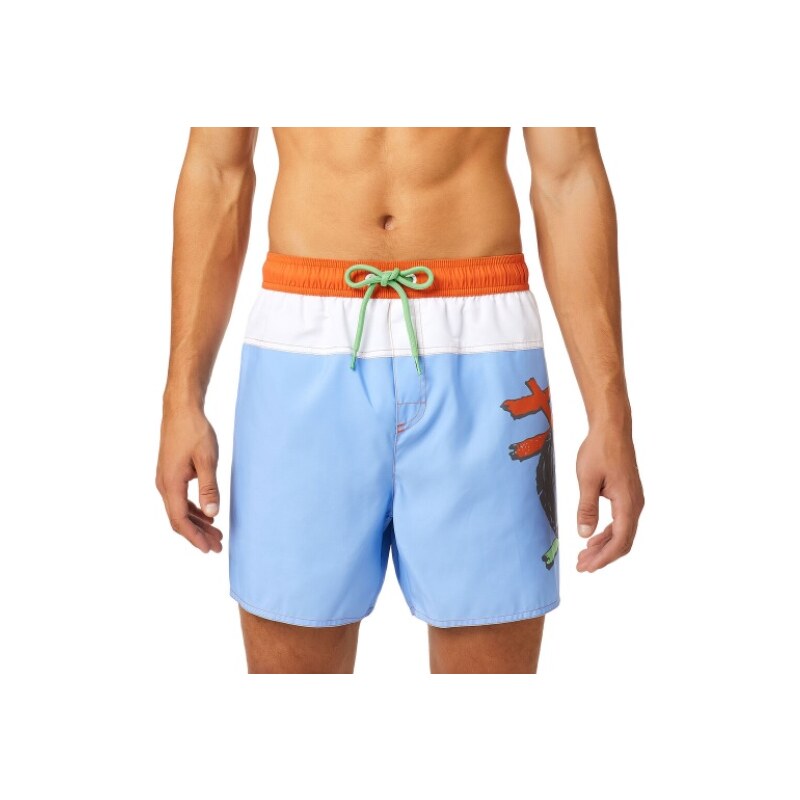 Pánske kúpacie kraťasy - A03887-0GDAD-8BE - sv.modrá/biela - Diesel 32442790