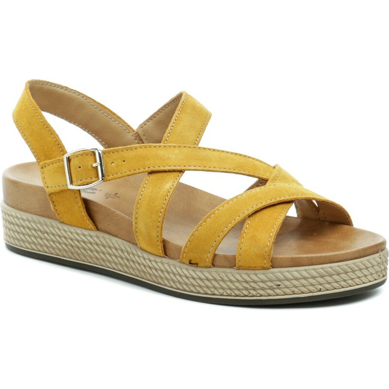 IMAC 190716 okrové dámske sandále na kline 50864263