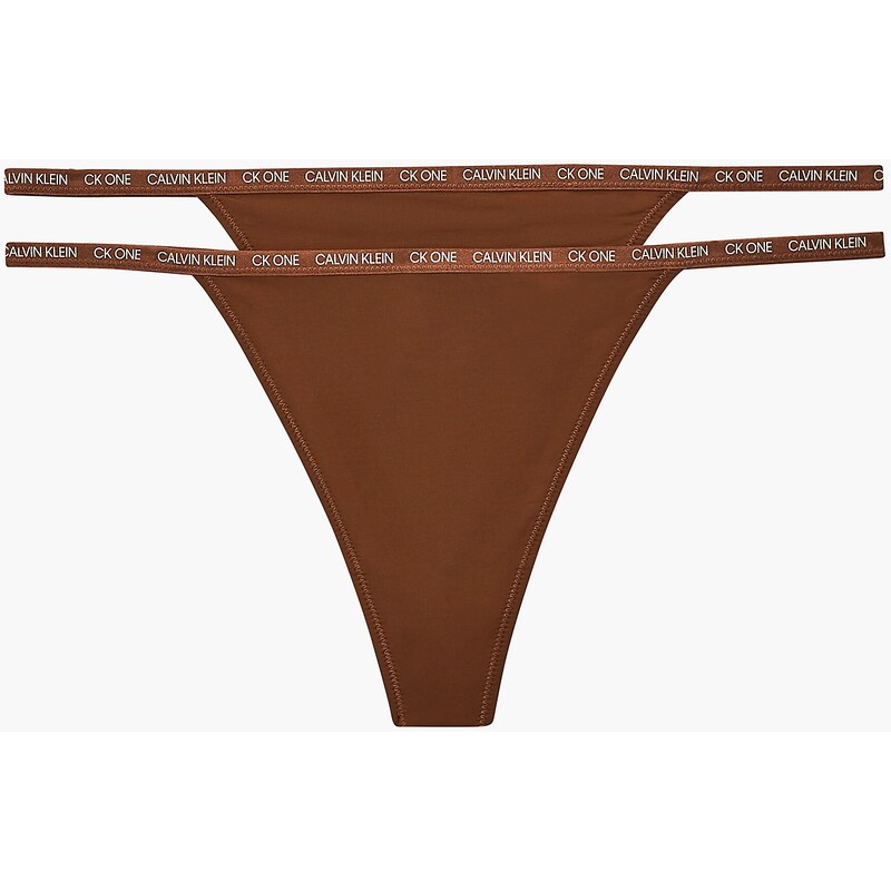 Dámske tangá 2 pack QD3807E CJ8 škoricová - Calvin Klein 25400444