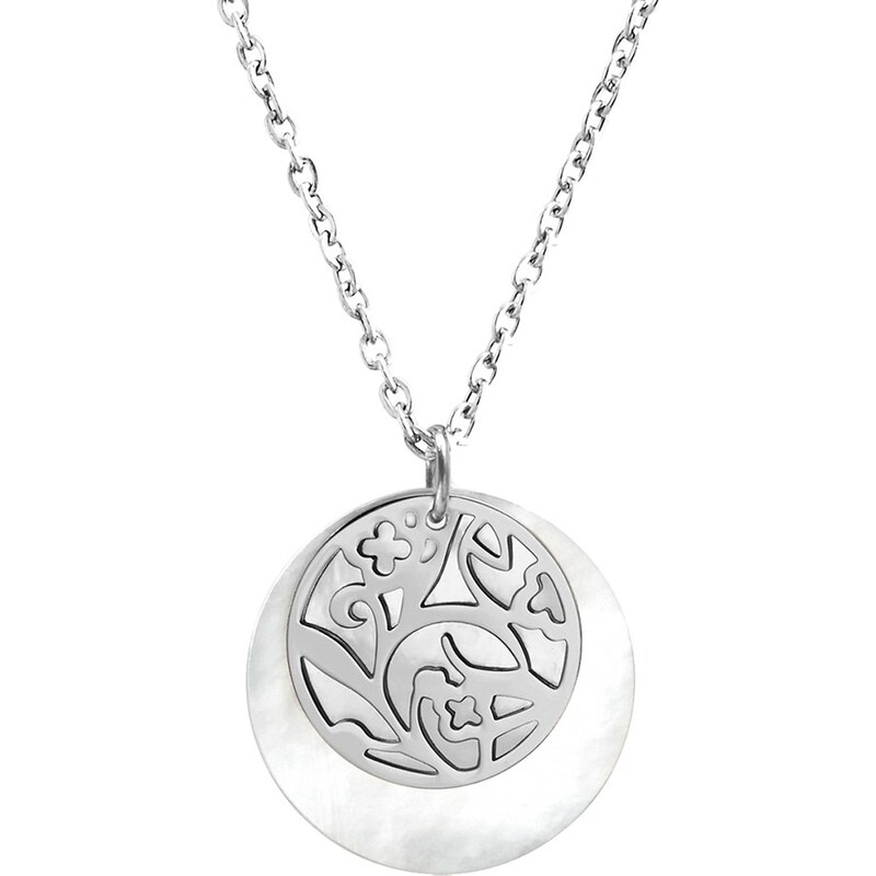 Pierre Lannier Jemný oceľový náhrdelník s perleťou Eolia BJ03A0191 66584369