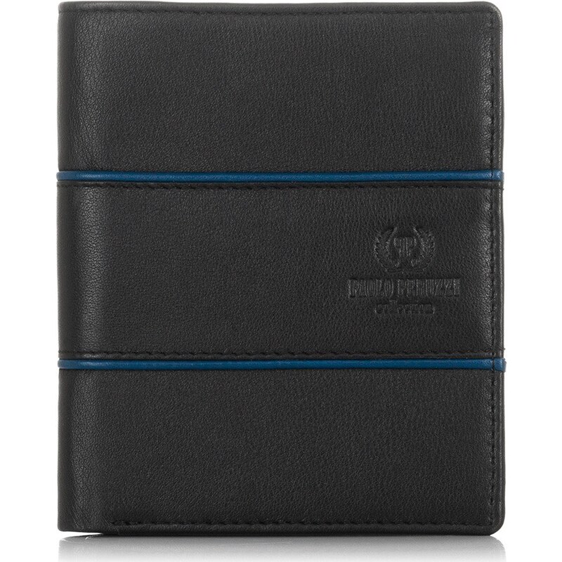 PAOLO PERUZZI Pánska kožená peňaženka | modrá IN-17-BLUE