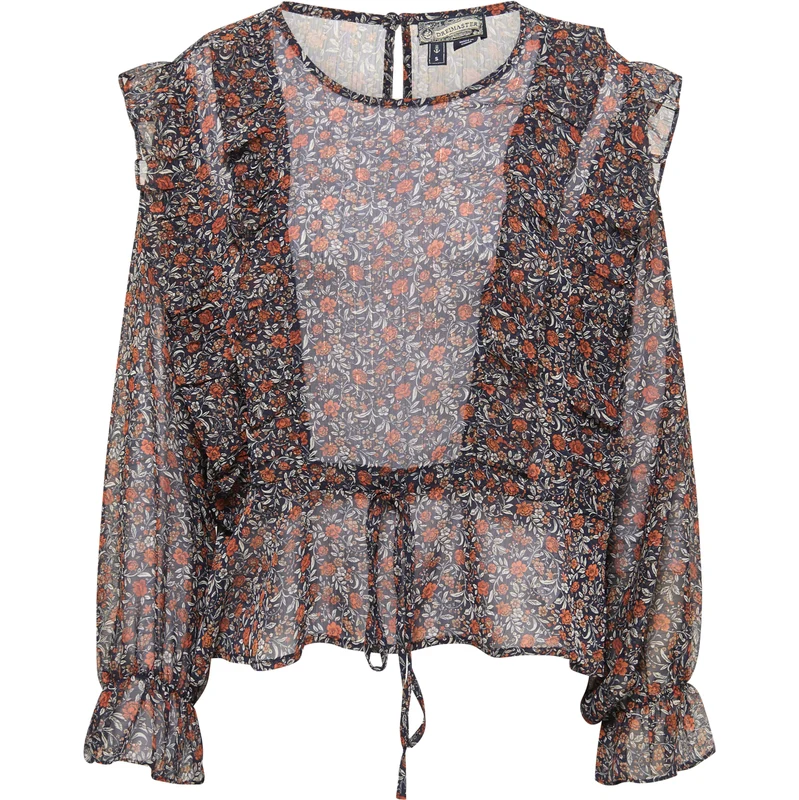 DreiMaster Vintage Blúzka béžová / kobaltovomodrá / hrdzavohnedá 65867731