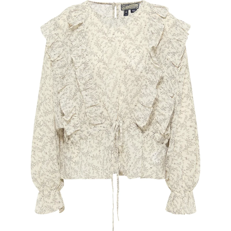 DreiMaster Vintage Blúzka čierna / biela ako vlna 65867732