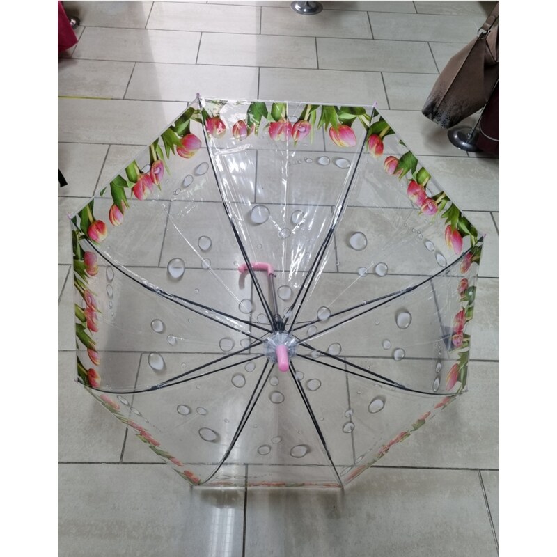 Katrins Fashion Dáždnik priesvitný mokré tulipány 27476477