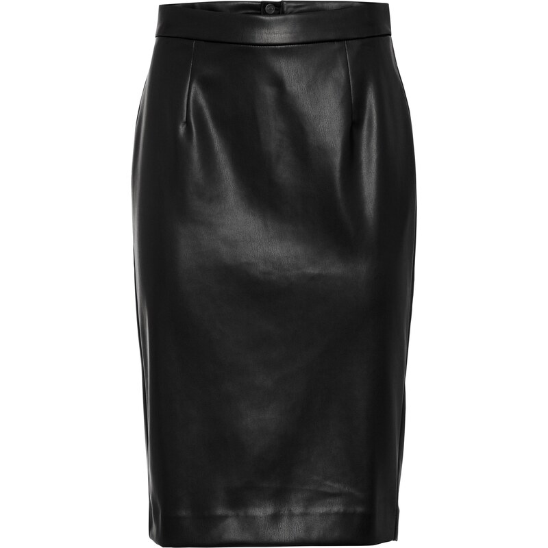 bonprix Úzka púzdrová sukňa, koženka, farba čierna