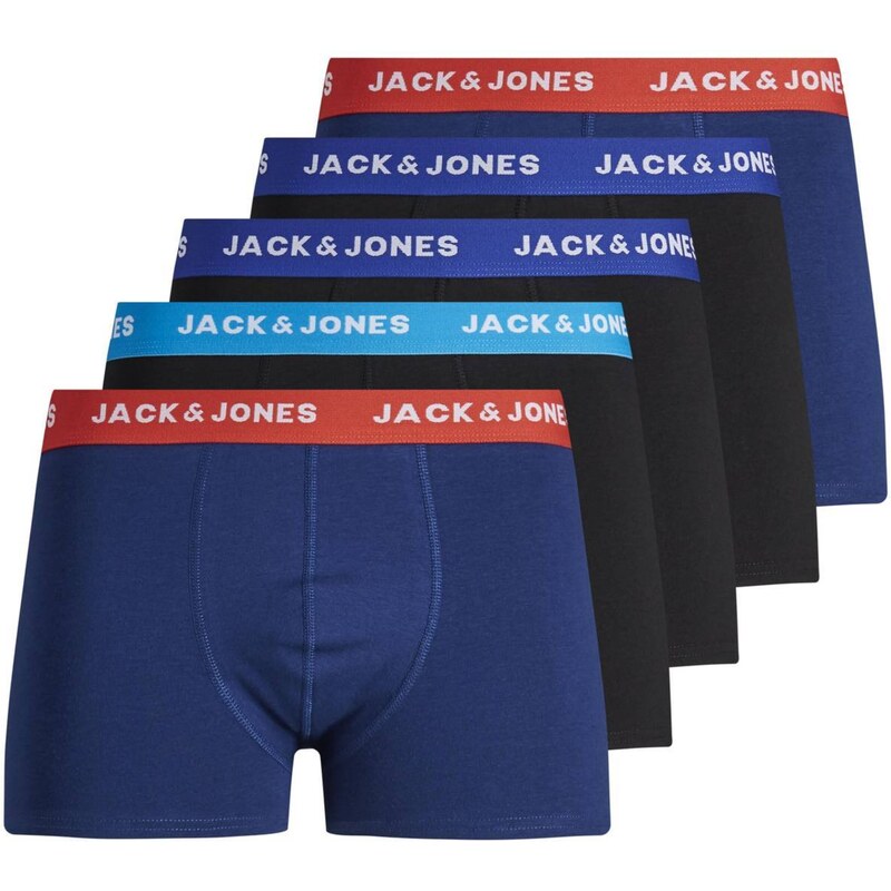 JACK & JONES Boxerky Lee modrá / tmavočervená / čierna / biela 11745025