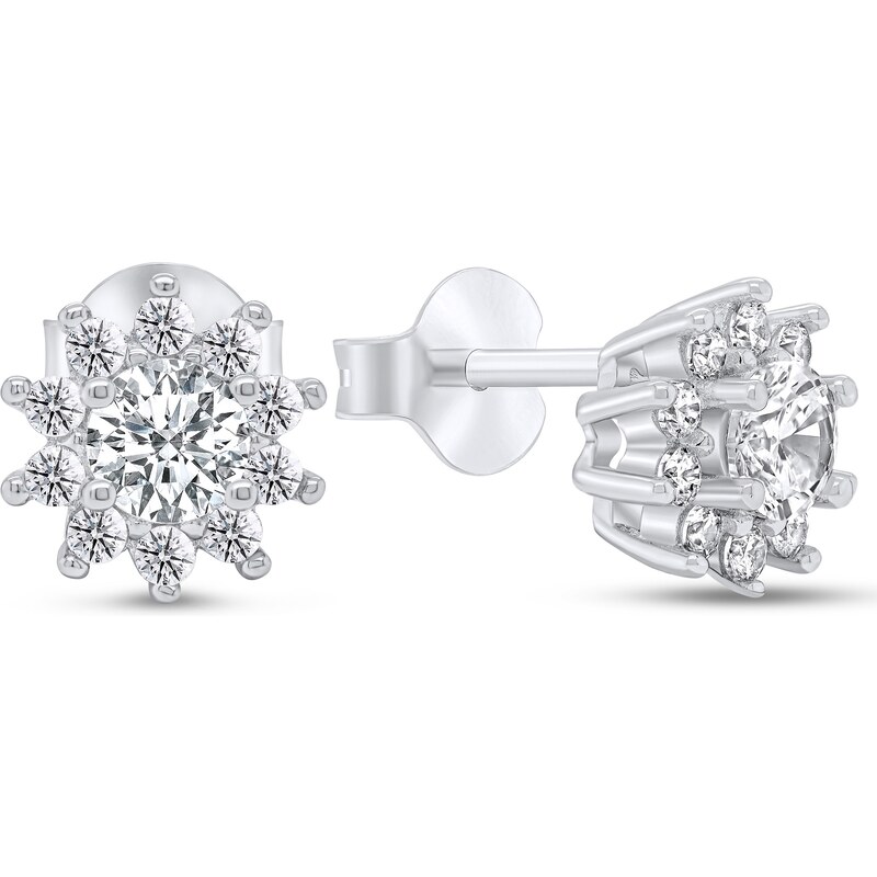 Brilio Silver Trblietavé strieborné náušnice so zirkónmi EA325W 66590238