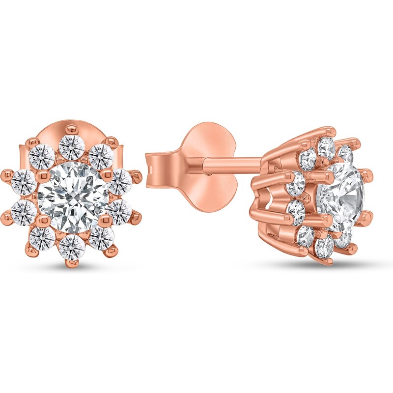 Brilio Silver Trblietavé bronzové náušnice so zirkónmi EA325R 66592894