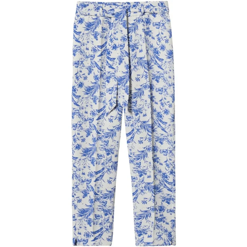 MANGO Nohavice s pukmi Lazo modrá / biela 63142036