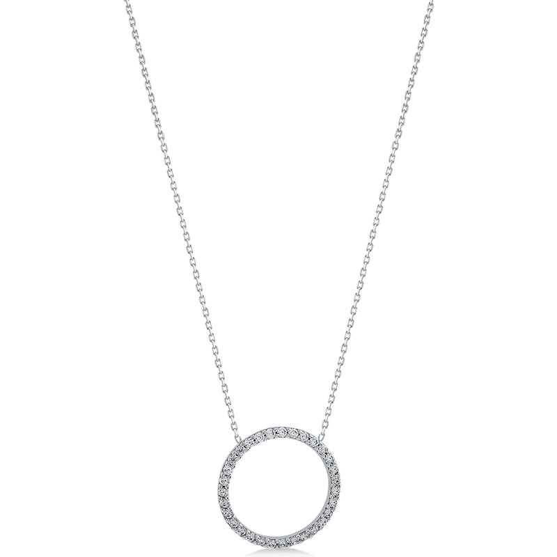 Lillian Vassago Elegantný zlatý náhrdelník s krúžkom a zirkónmi LLV82 61101994