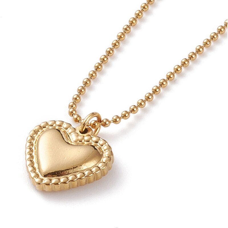 MSPERK Dámsky náhrdelník srdce s retiazkou 46 cm z chirurgickej ocele