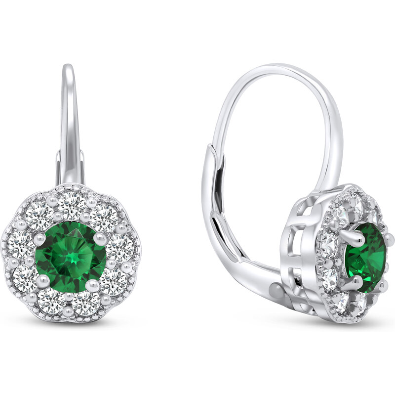 Brilio Silver Oslnivé visiace náušnice zo striebra so zirkónmi EA333WG 66600275