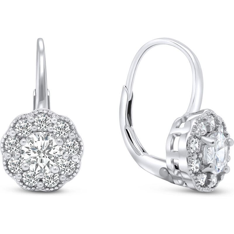 Brilio Silver Oslnivé visiace náušnice zo striebra so zirkónmi EA333W 66615803